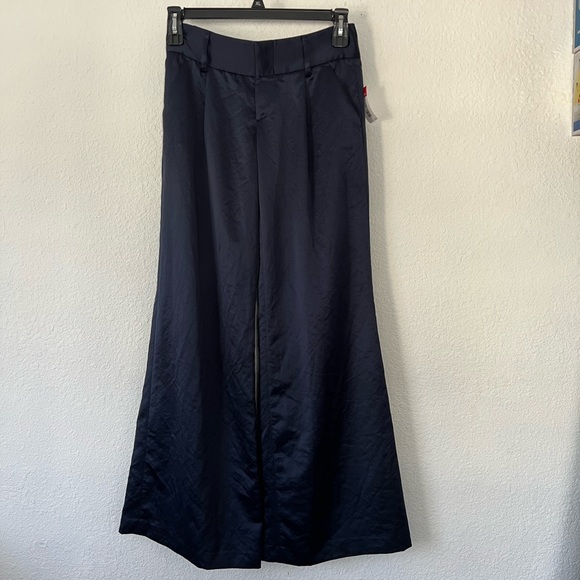 NWT Alice+Olivia wide leg shimmer satin pants 2. - Picture 8 of 16